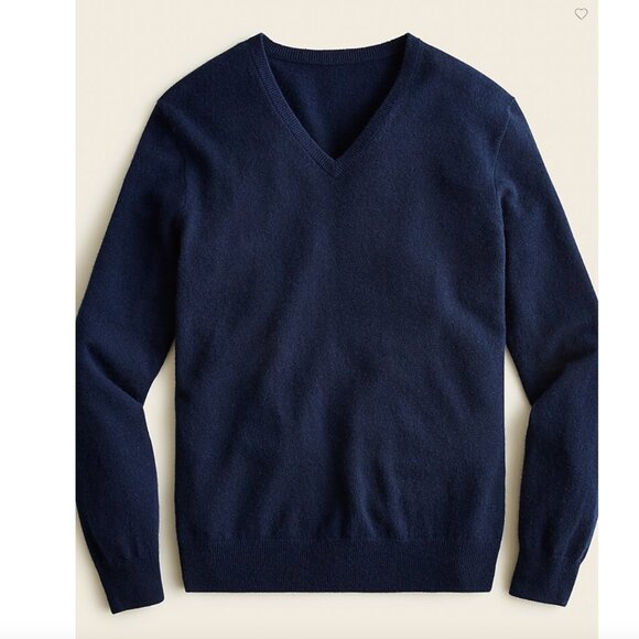 Never Worn! J Crew 100% Cashmere V-neck sweater - Navy - Medium - Picture 1 of 5